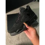 Nike Air Jordan Retro 4 Black Shoes For Men (LAB1732) - Image 4