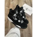 Nike Air Jordan Retro 4 Black White Semi UA Men Shoes (FT352)