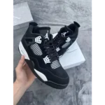 Nike Air Jordan Retro 4 Black White Semi UA Men Shoes (FT728)