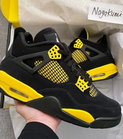 Nike Air Jordan Retro 4 Yellow Thunder Shoes For Men (LAB450)