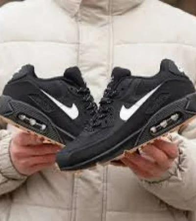 Nike Air Max 90 Black Gum Shoes For Men (LAB1273)