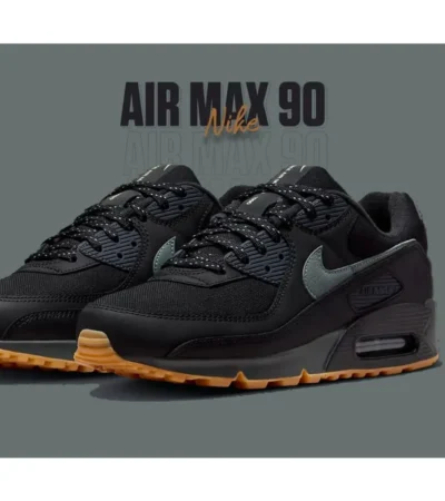 Nike Air Max 90 Black Gum Shoes For Men (LAB1286) - Image 2