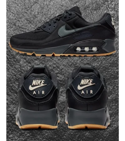 Nike Air Max 90 Black Gum Shoes For Men (LAB1286)