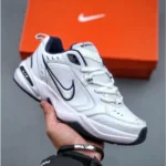Nike Air Monarch IV White Metallic Silver Men Shoes (FT510) - Image 3