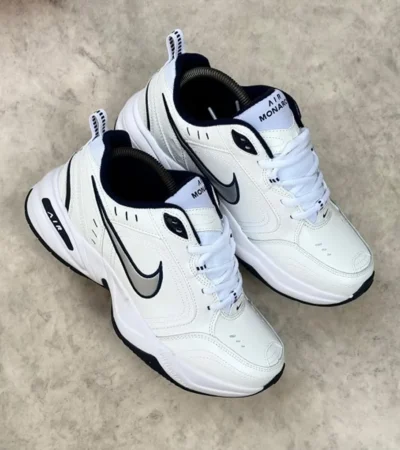 Nike Air Monarch IV White Metallic Silver Men Shoes (FT510)