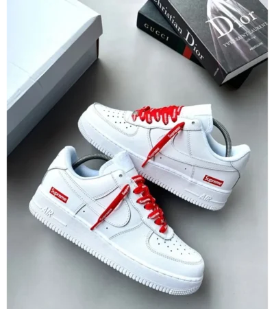Nike Airforce 1 Low Supreme White Men Shoes (FT487) - Image 2