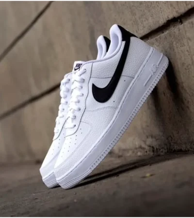 Nike Airforce 1 Low White Black Swoosh Shoes For Men (HS236) - Image 2