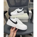 Nike Airforce 1 Low White Black Swoosh Shoes For Men (HS236) - Image 3