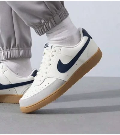 Nike Court Vision Low Sail Midnight Navy Shoes For Men (BSF974) - Image 2
