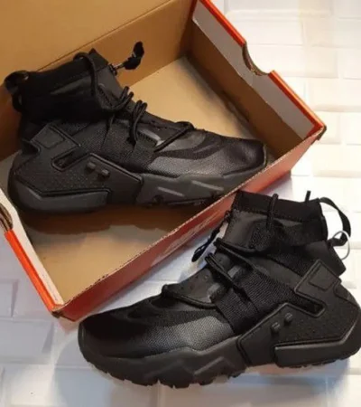 Nike Huarache Gripp Gs Triple Black Shoes For Men (SZ61) - Image 2