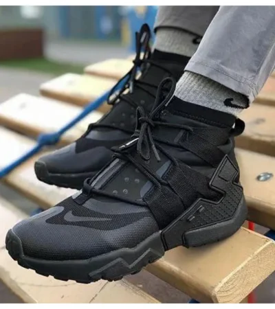 Nike Huarache Grippe Gs Triple Black Shoes For Men (BOT69) - Image 2