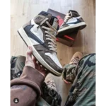 Nike Jordan Retro 1 High OG Travis Scott Mocha Semi UA Men Shoes (FT606) - Image 3