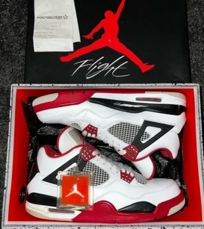 Nike Jordan Retro 4 FIRE RED Men Shoes (FT530) - Image 2