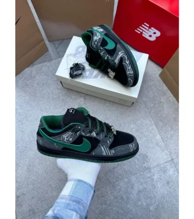 Nike Sb Dunk X Black Gorge Green Shoes For Men (SZ64)