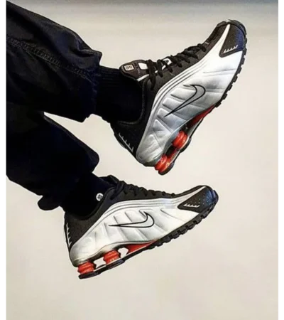 Nike Shox R4 Black Metallic Silver Shoes For Men (BOT62) - Image 2