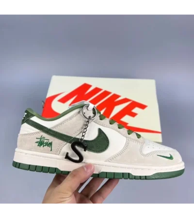 Nike Stussy x SB Dunk Low White Green Shoes For Men (BOT1207) - Image 2