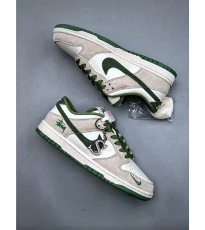 Nike Stussy x SB Dunk Low White Green Shoes For Men (BOT1207)