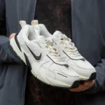 Nike V2k Run Light Beige Black Shoes For Men (SW1208) - Image 2