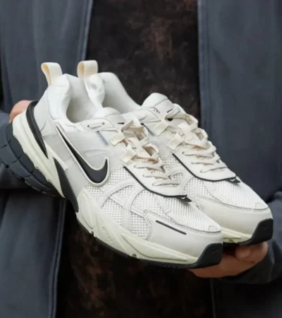 Nike V2k Run Light Beige Black Shoes For Men (SW1208) - Image 2