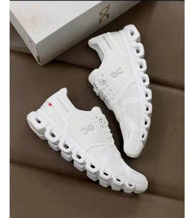 On Cloud Running 5 All White Shoes For Men (BOT511) - Image 2