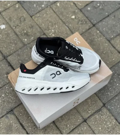 On Cloud Surfer Next White Black Shoes For Men (LAB17)