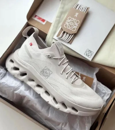 On Cloud X Loewe Triple White Shoes For Men (LAB1775) - Image 2