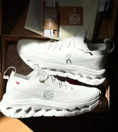 On Cloud X Loewe Triple White Shoes For Men (LAB1775)