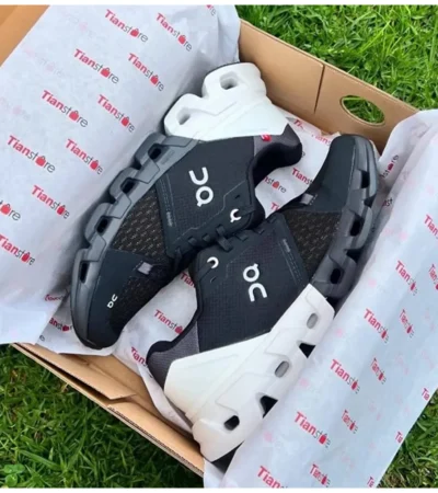 On Cloudflyer 4 Black White Shoes For Men (SL431)