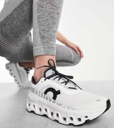On Cloudmonster All White Shoes For Men (SL501) - Image 2