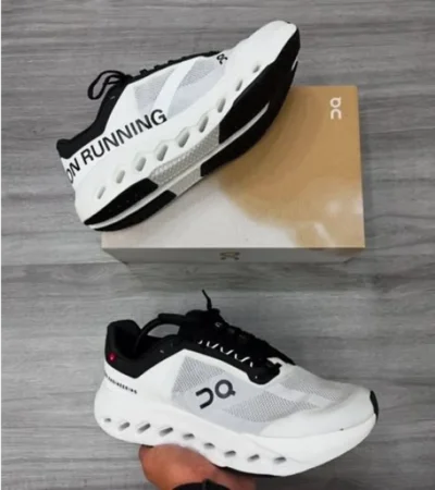 On Running Cloudsurfer Black White Shoes For Men (HS69) - Image 2