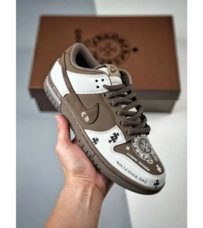 Trendy Nike SB Dunk Low Chrome Heart White Cocoa Shoes For Men (SHUB636)