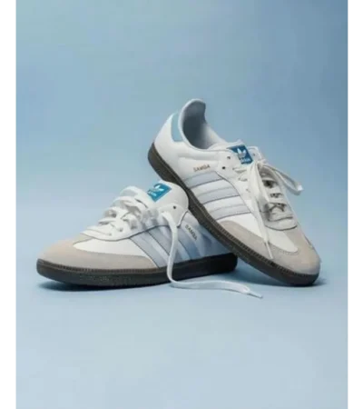 Luxurious Adidas Samba Halo Blue Shoes For Men With Brand Box (SUP5661)
