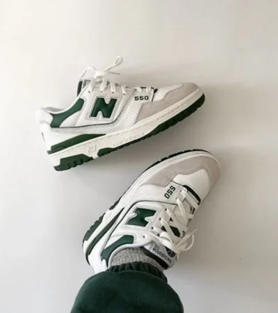 Trendy New Balance 550 White Green Shoes For Men (SHUB706)