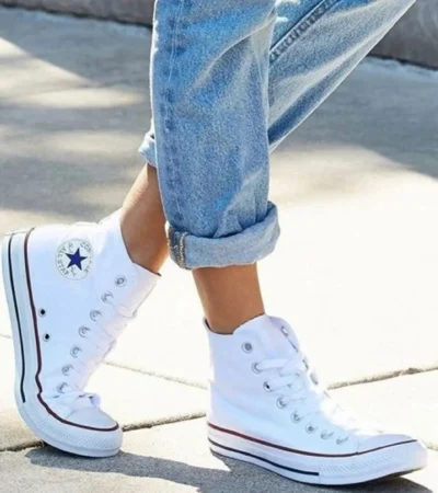 Trendy Convers All Star High White Shoes For Women (SHUB776)