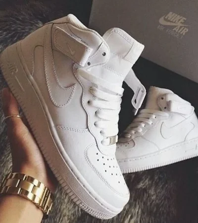 Trendy Nike Air Force 1 Mid Long Leather Shoes For Men (SHUB756)