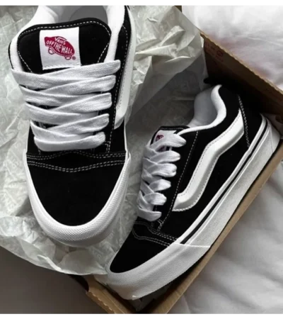 Premium Vans Knu Skool Black White Shoes For Men (SW6705)
