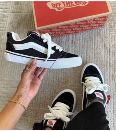 Premium Vans Knu Skool Black White Shoes For Men (SW6705) - Image 2