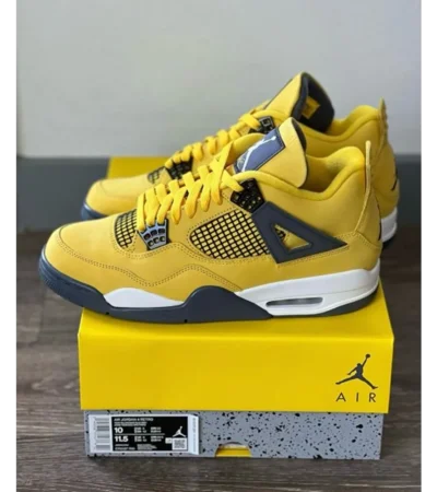 Trendy Jordan Retro 4 Lightning Tour Yellow Shoes For Men (SHUB659)
