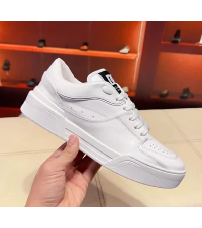 Trendy Dolce & Gabbana New Roma Top Low Triple White Shoes For Men (SHUB664)