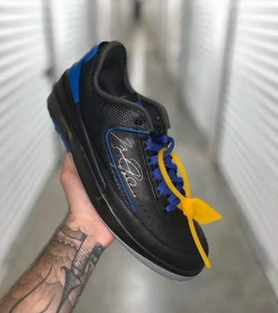 Trendy Jordan Retro 2 Low SP Off White Black Royal Shoes For Men (SHUB665)