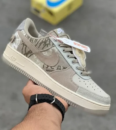 Trendy Nike Airforce 1 X Travis Scott Grey White Shoes For Men (SHUB610)