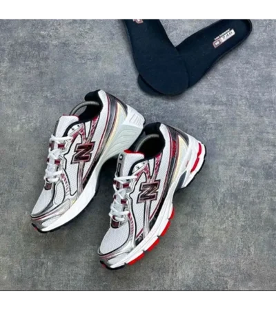 Trendy New Balance 740 Silver Red Shoes For Men (SHUB611)