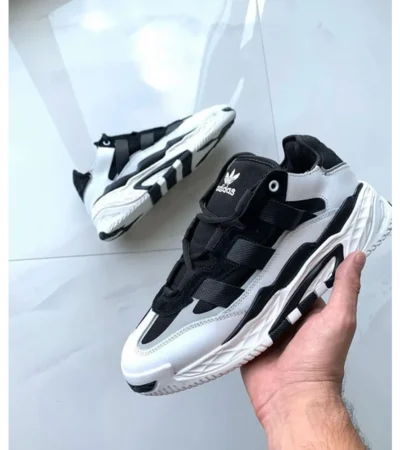 Classy Adidas Niteball Low Top Black White Shoes For Men (SW6240)