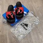 Classy Adidas Adillete Soft Red Black Flip Flops For Men (BH1018) - Image 2