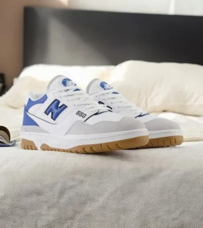 Trendy New Balance 550 White Blue Agate Shoes For Men (CSO4450) - Image 2