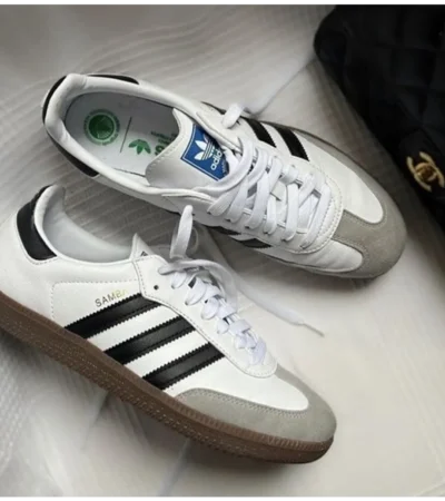 Classy Adidas Samba White To Black Shoes For Men (SHH07777)