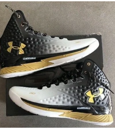 Trendy Under Armour Ua 2015 Curry 1 Mvp Black Gold Shoes For Men (SHUB722)