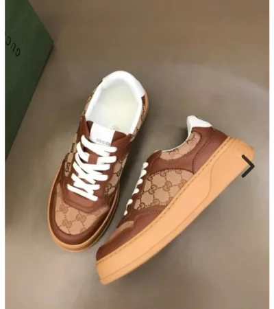 Classy Gucci Embossed Gg Logo Brown Shoes For Men (SHH07783) - Image 2