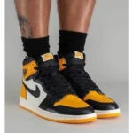 Trendy Nike Air Jordan Retro 1 High Taxi Yellow Shoes For Men (SHUB724)