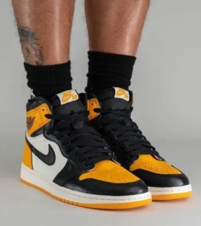 Trendy Nike Air Jordan Retro 1 High Taxi Yellow Shoes For Men (SHUB724)